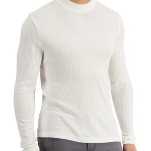 INC International Concepts Mens Liam Mock-Neck Shirt White Pure XS